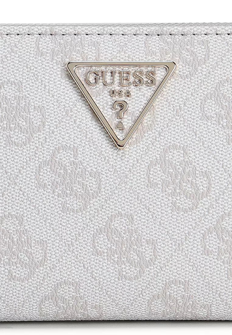 Portafoglio GUESS Laurel Large Con Zip – Pochette Donna In Poliuretano Saffiano, Cinturino Polso, 12 Slot Carte