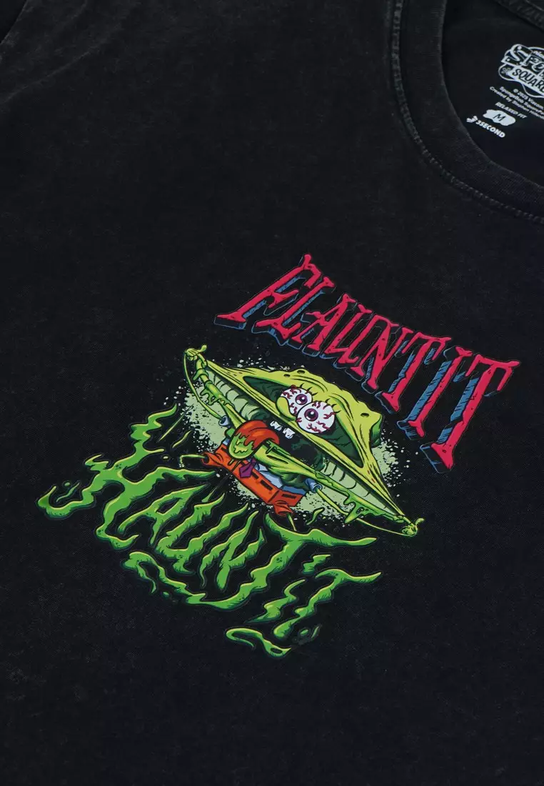 3Second Kaos Unisex Lengan Pendek Relaxed Fit Katun Poe Patchy 270125