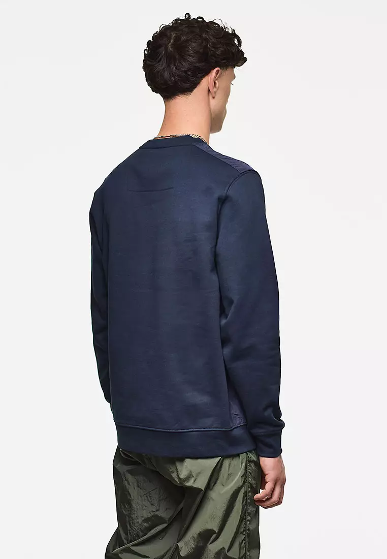 MENS NAVY F BOMB CREW WITH RIPSTOP OVERLAY