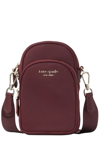 Kate Spade Kate Spade The Little Better Sam Nylon North South Phone  Crossbody Bag in Dark Merlot k4923 | ZALORA Philippines