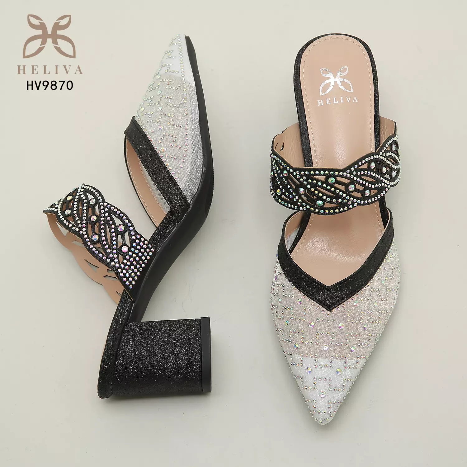 Heliva Esty High Heels Glitter Pointed Shoes Semi Transparent