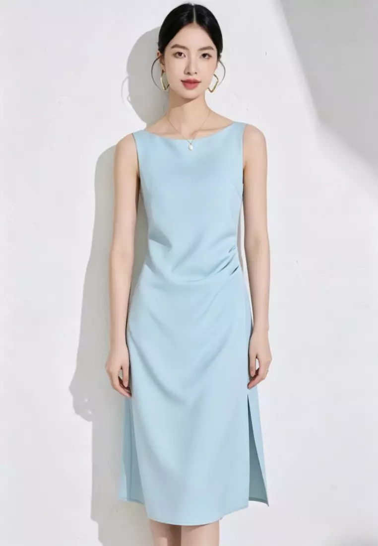 Sleeveless Ruched Dress CA26041021GR