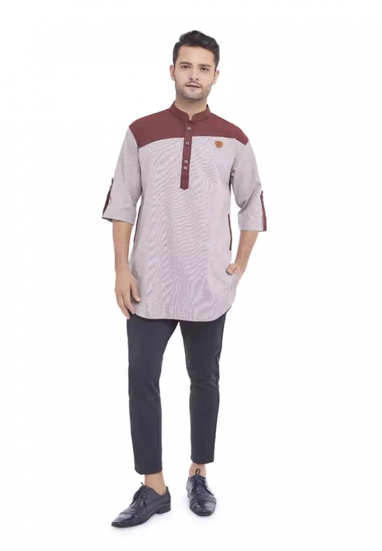 Zayidan Baju Koko Gamis Muslim Pria Mirza - Pink