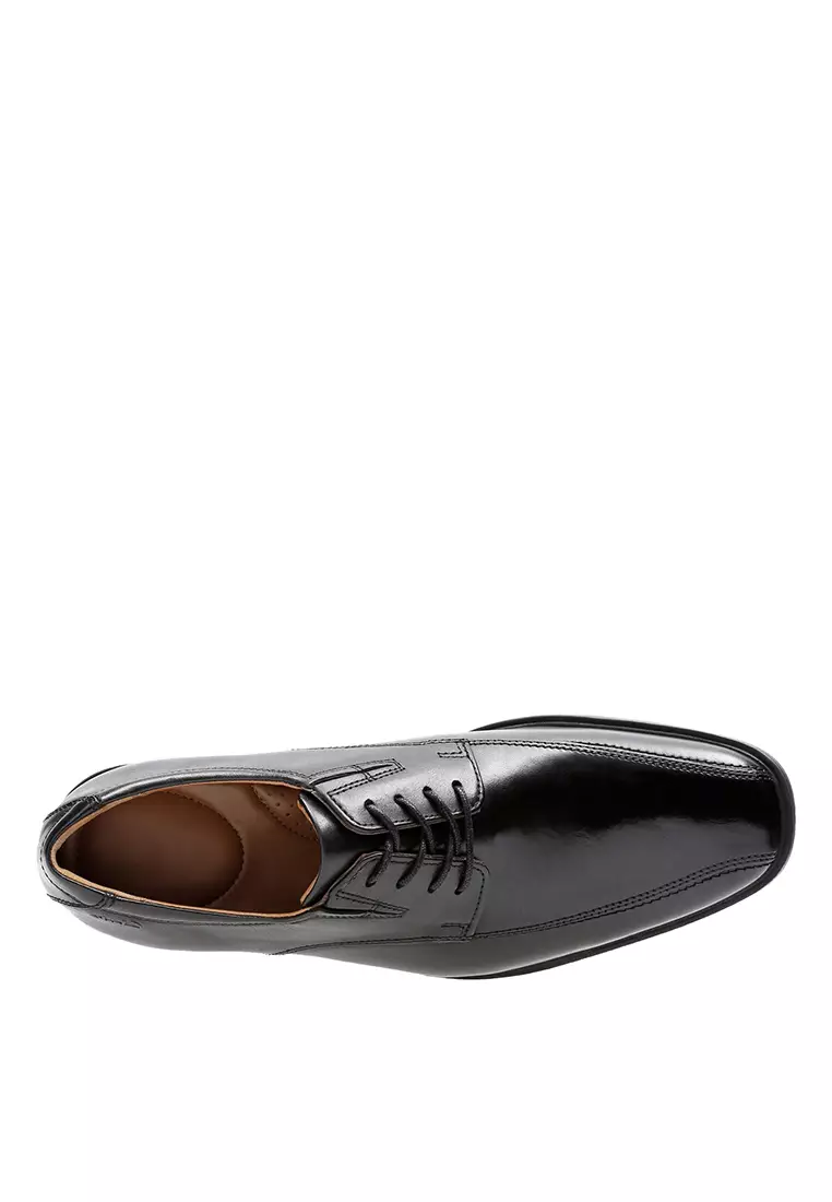 Tilden Walk Black Leather Mens Dress Shoes - Wide Feet