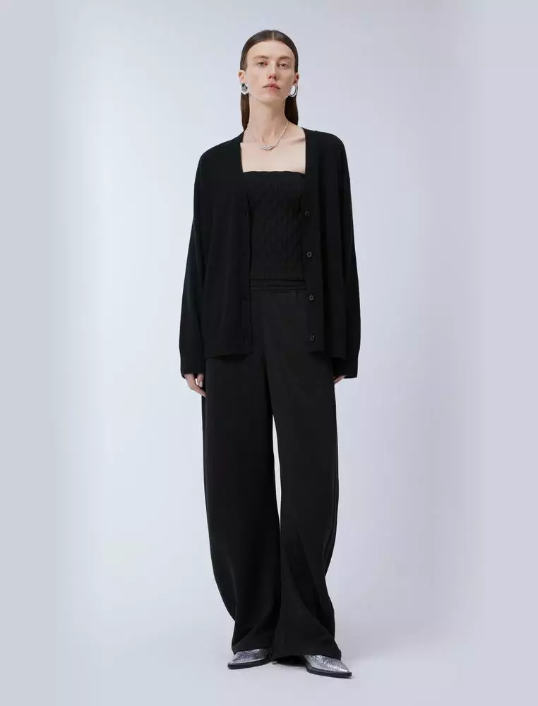 Midi V-Neck Cardigan Cashmere Sweater