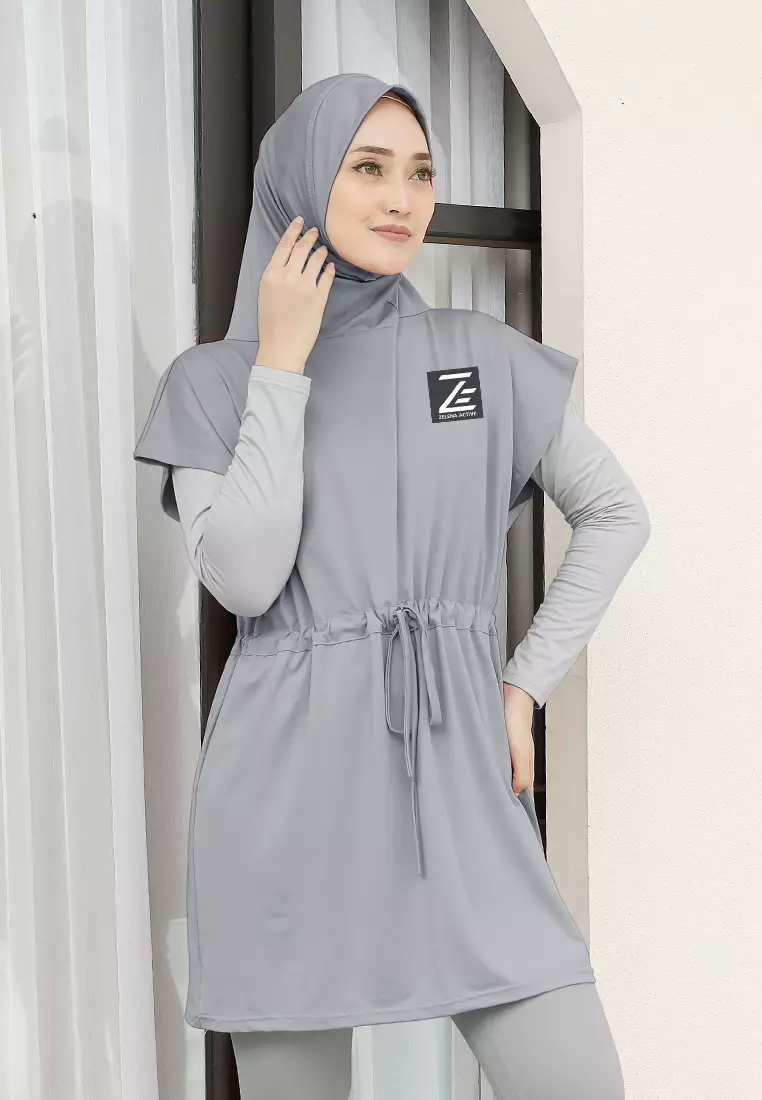 Zelena - Kania Sports Vest | Rompi Hijab Olahraga - Grey - XL