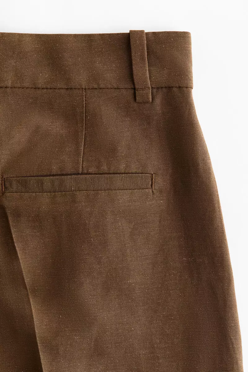 Tailored linen-blend shorts