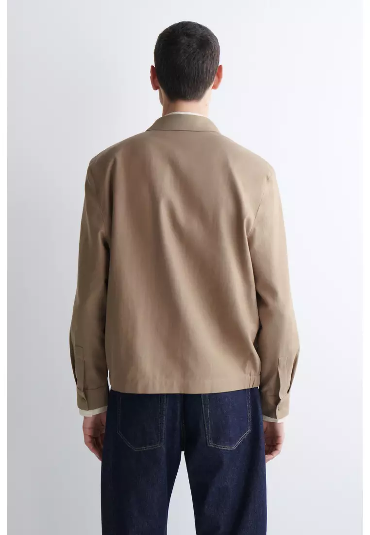 CONTRAST-PANEL COTTON OVERSHIRT