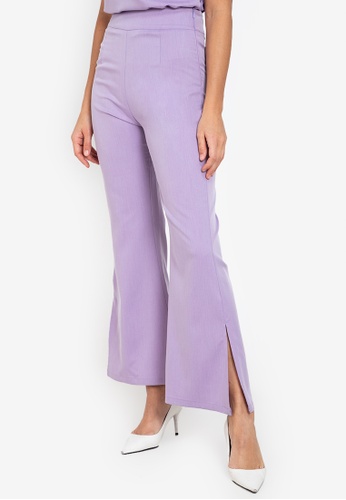 flare pants with slits