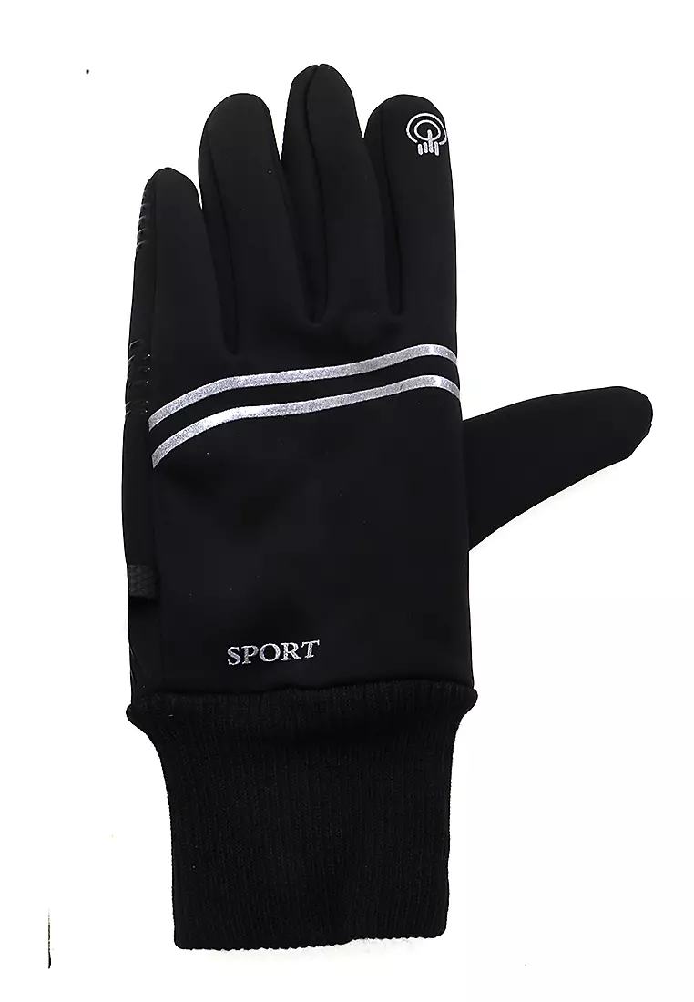 Decs Sarung Tangan Touch Screen Winter Waterproof Cycling Gloves Pria Dan Wanita Material Fiber ORIGINAL - Black