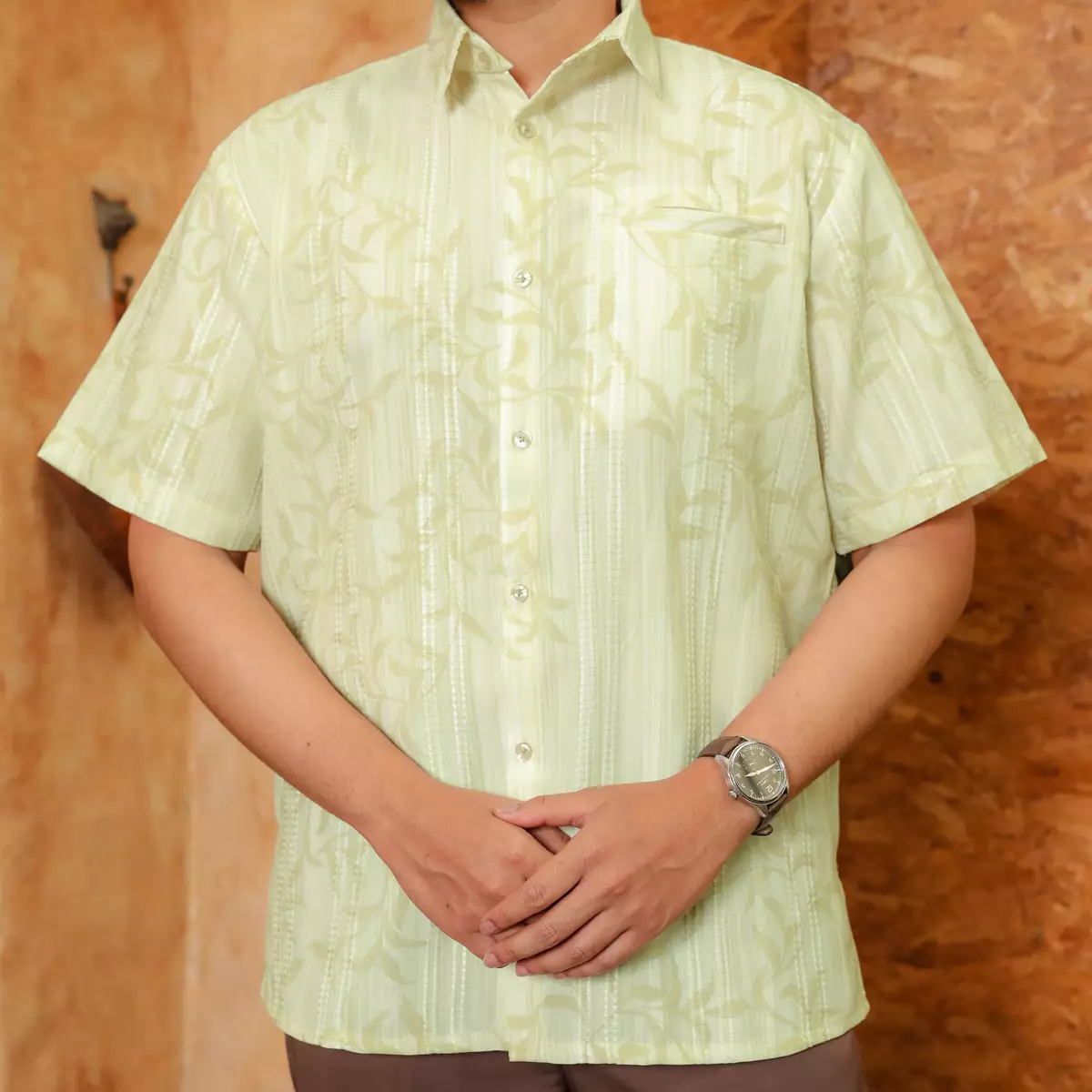 [Raya Collection] ZM Zaskia Mecca - Raisey Lime - Kemeja Pria Pendek - Primadona Series Edisi Lilya Senja