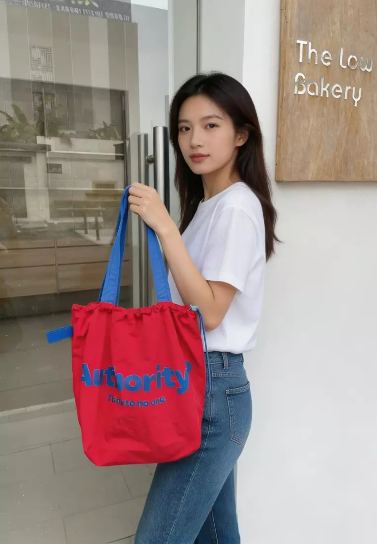 Korean-style minimalist and versatile letter print tote bag CA26041071RD