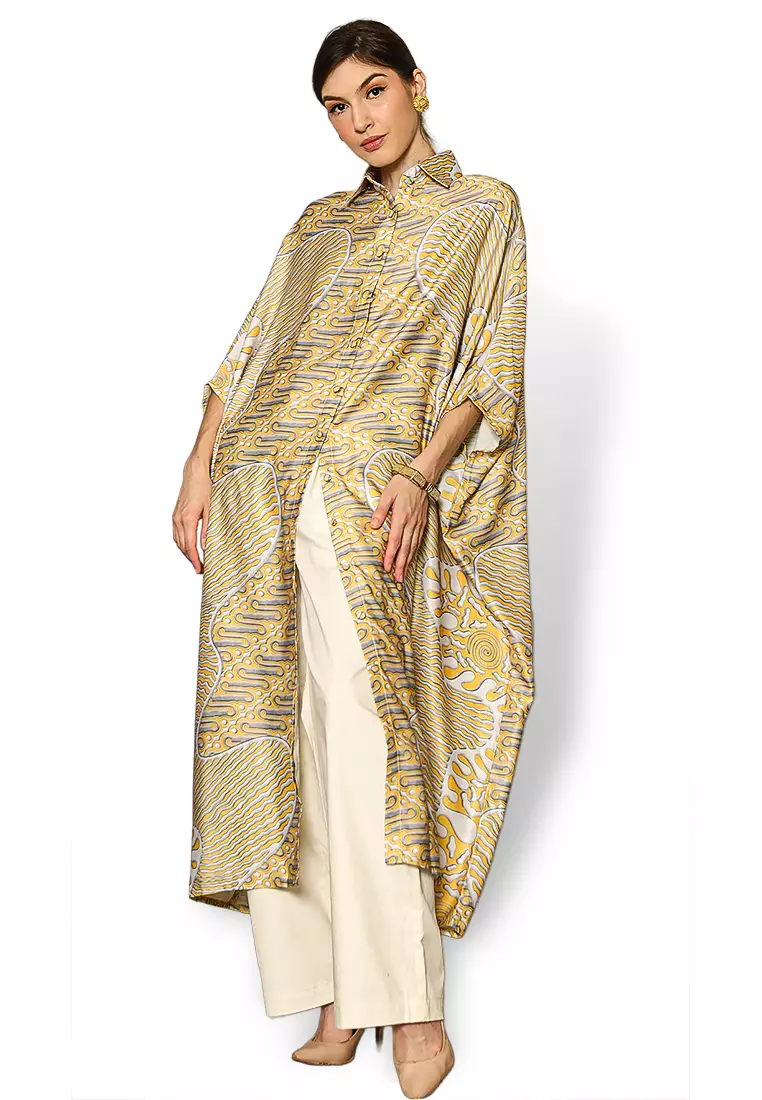 Kanzi Collared Batik Kaftan