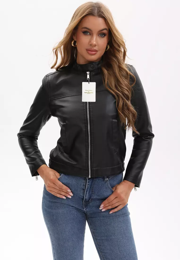 Faux Leather Biker Jacket AD-M25PJ46