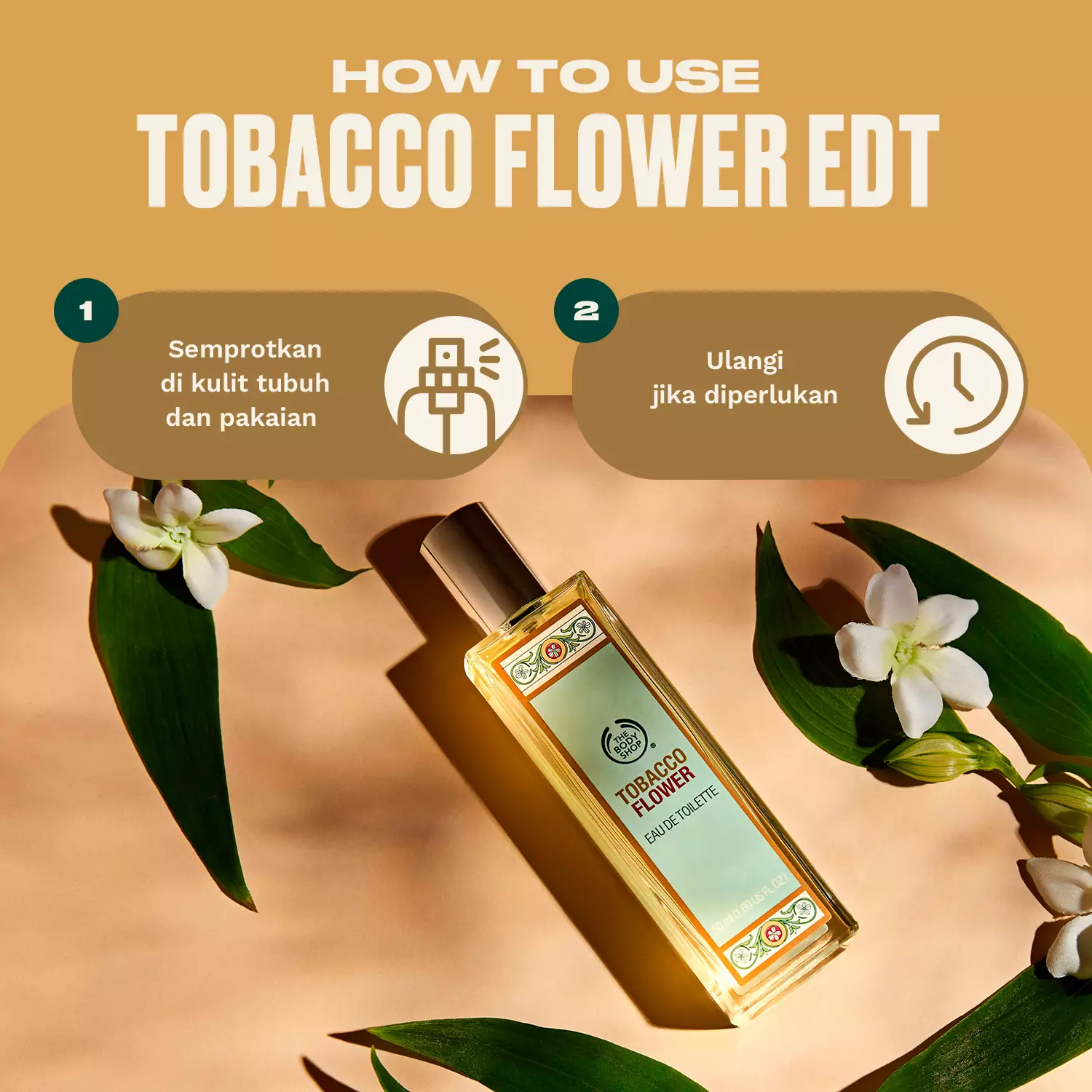 The Body Shop Tobacco Flower Eau De Toilette Parfum EDT 50ml