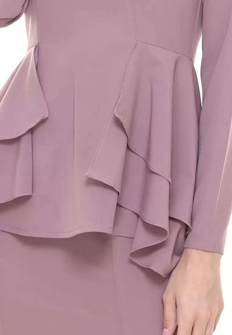 Lora Peplum in Dusty Pink