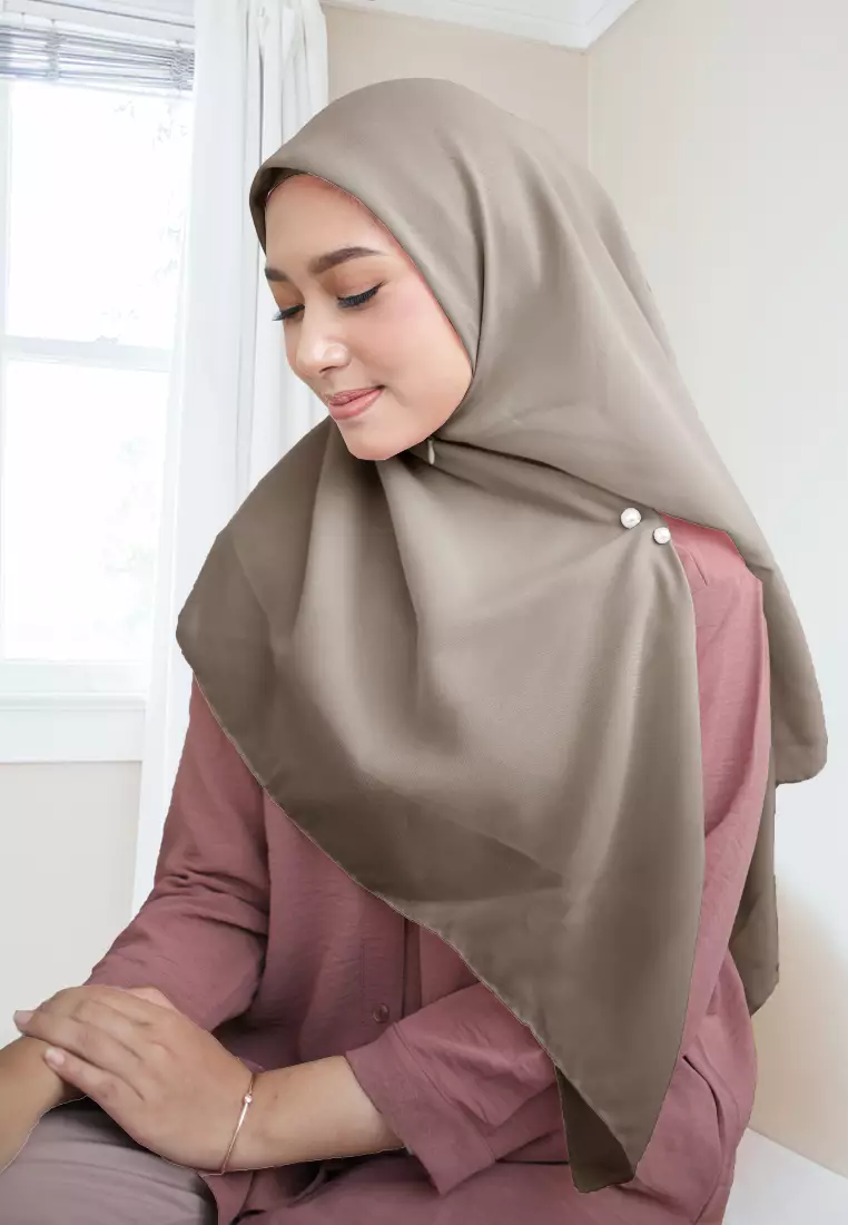 Cotton Bee - Shanara Instan | Hijab Segiempat Resleting - Winter Twig