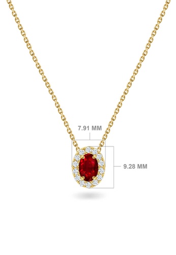 Aquae Jewels yellow Necklace Princess on Precious Stone 18K Gold and Diamonds - Yellow Gold,Sapphire F3653AC946D53DGS_1