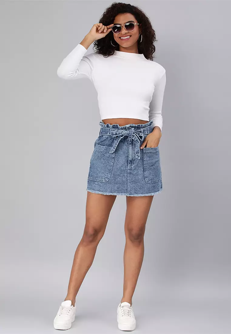 Paperbag jean outlet skirt