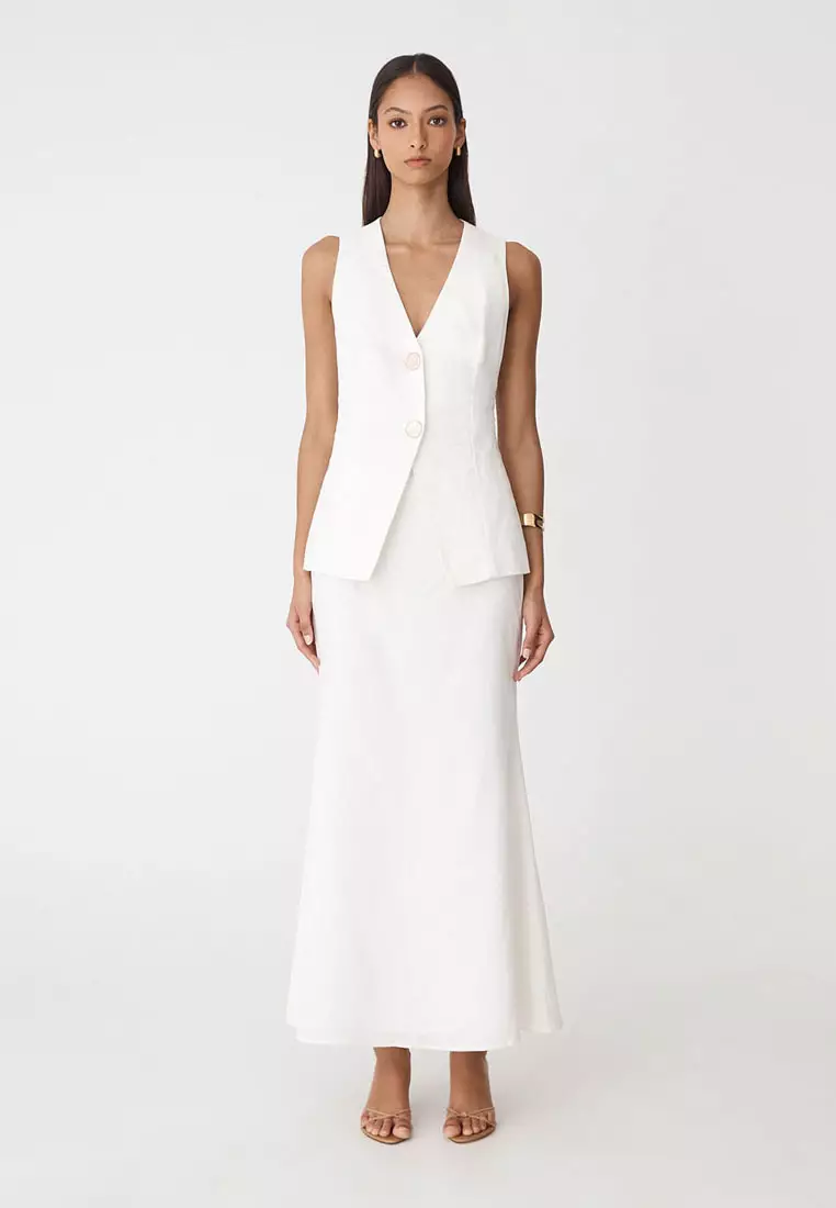 Amelia Linen Blend Maxi Skirt