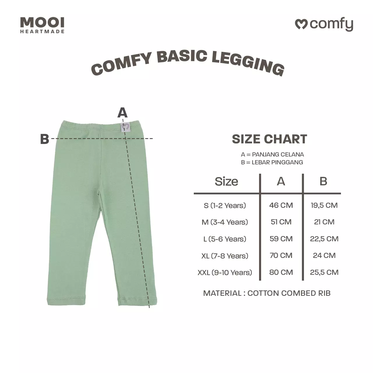 Mooi Legging Anak Polos Baby Legging Comfy Basic Legging - Black