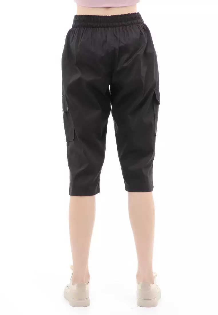 Madoc Short Pants Celana Pendek Kasual Wanita 7/8 Style Pocket Material Cotton ORIGINAL - Black