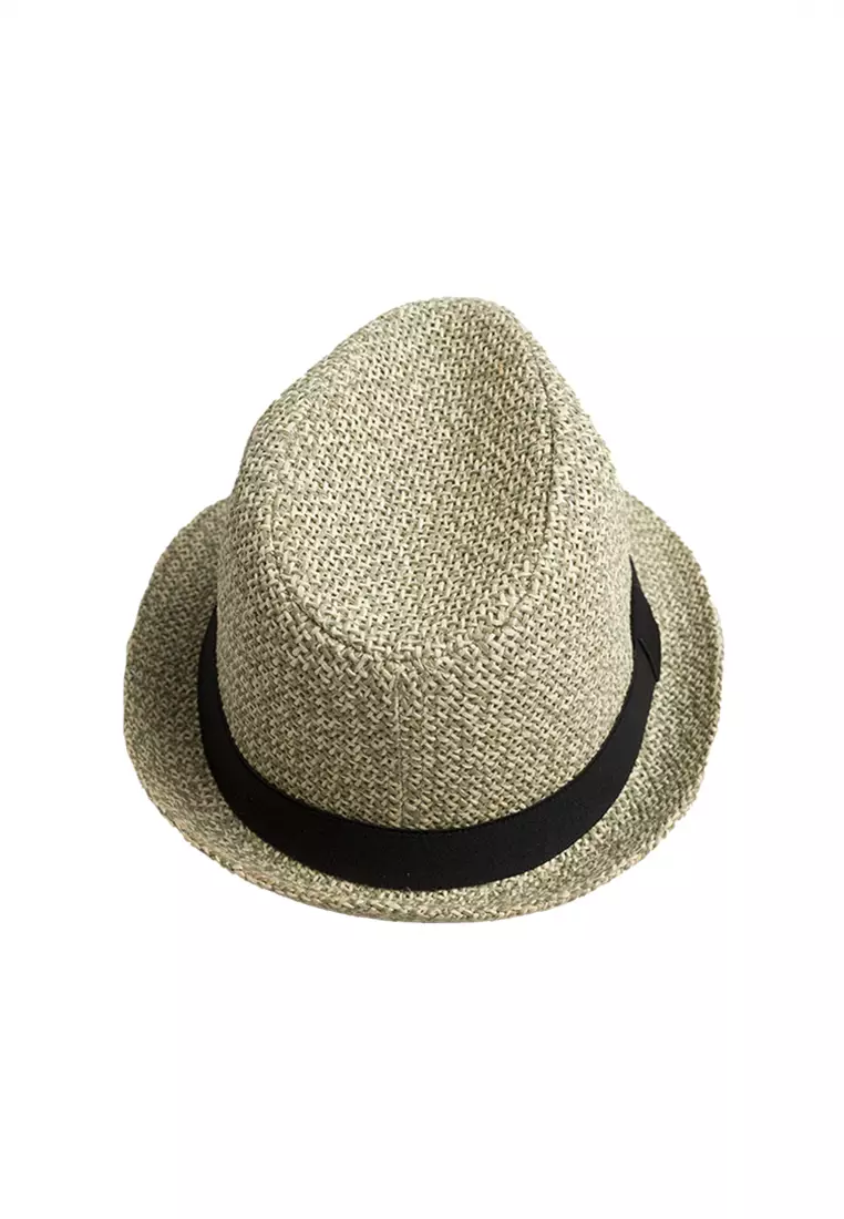 Topi fedora cowboy hat fedora ratan green houseofcuff