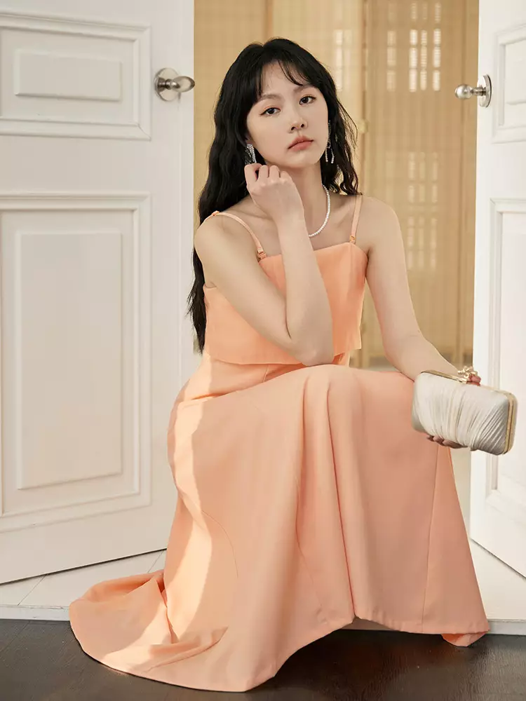 Thin Strap Straight Neckline A-Line Mini Dress [DA10066]