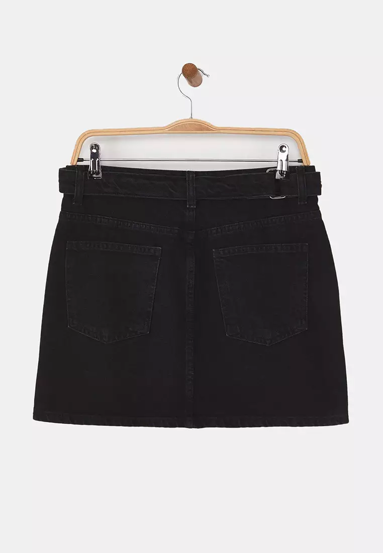 Crystals Mini Denim Skirt