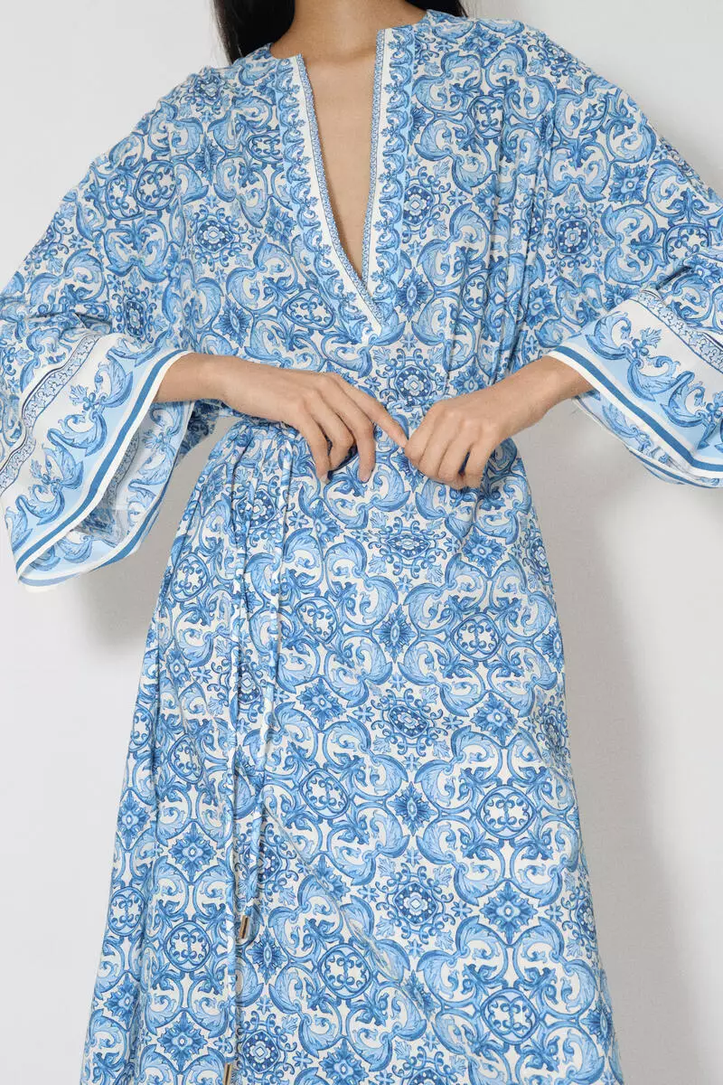 Tie-belt tunic dress