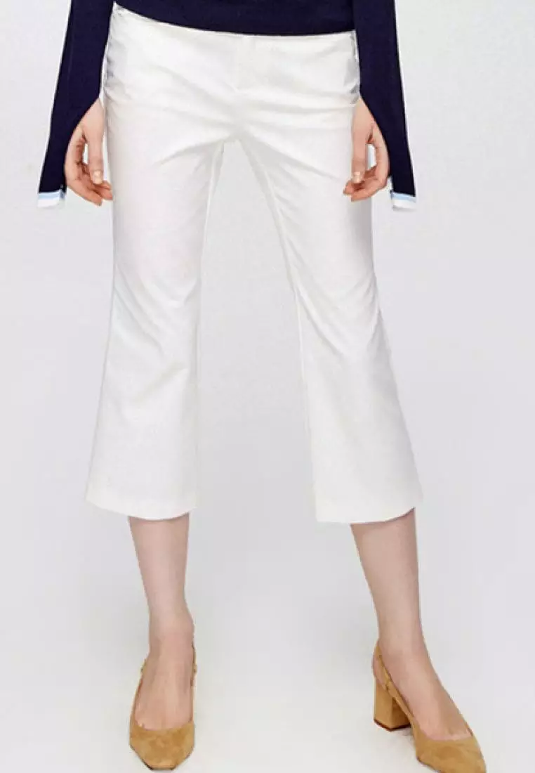 White cropped dress pants sale