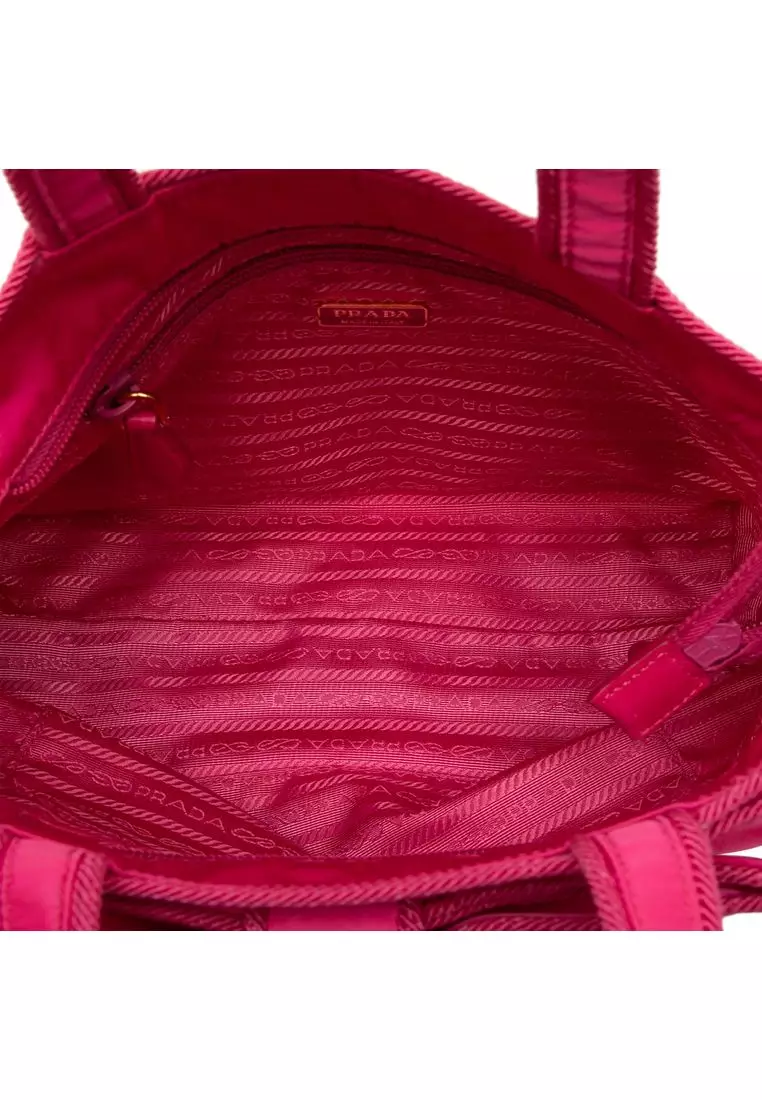 Pre-Loved Prada Tessuto Canapa Logo Bow Satchel