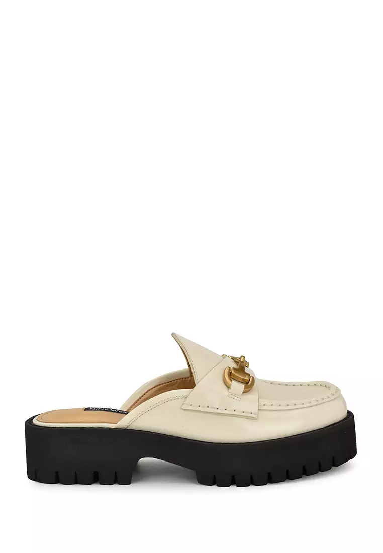 Discount on Nine West  shoes - SKU: Duntal3 Lugsole Loafer Mules Ivory