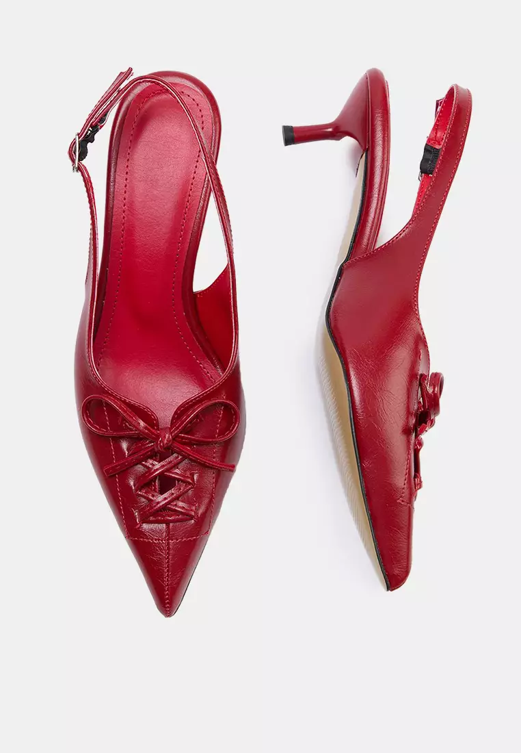 Lace Detailed Kitten Heels