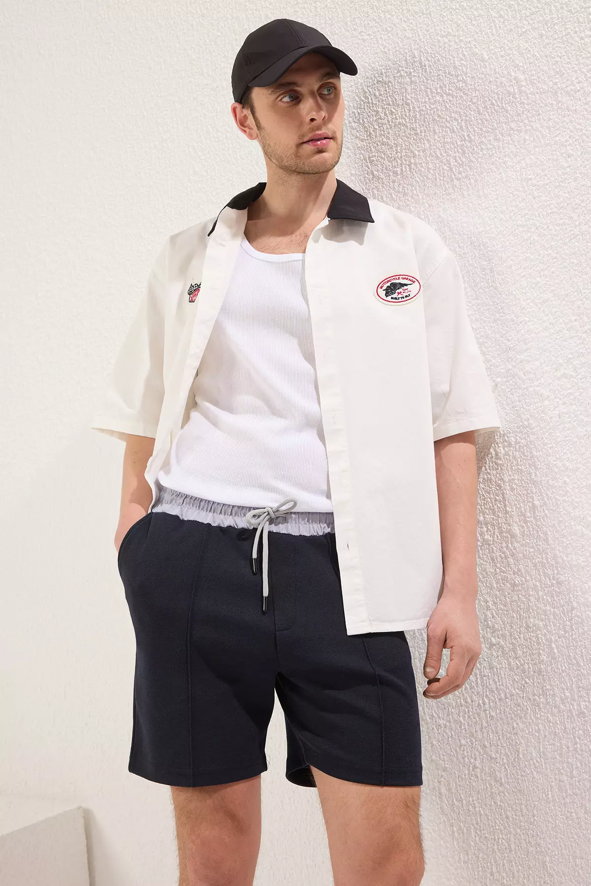 Regular/Normal Cut Mix Textured Pique Shorts