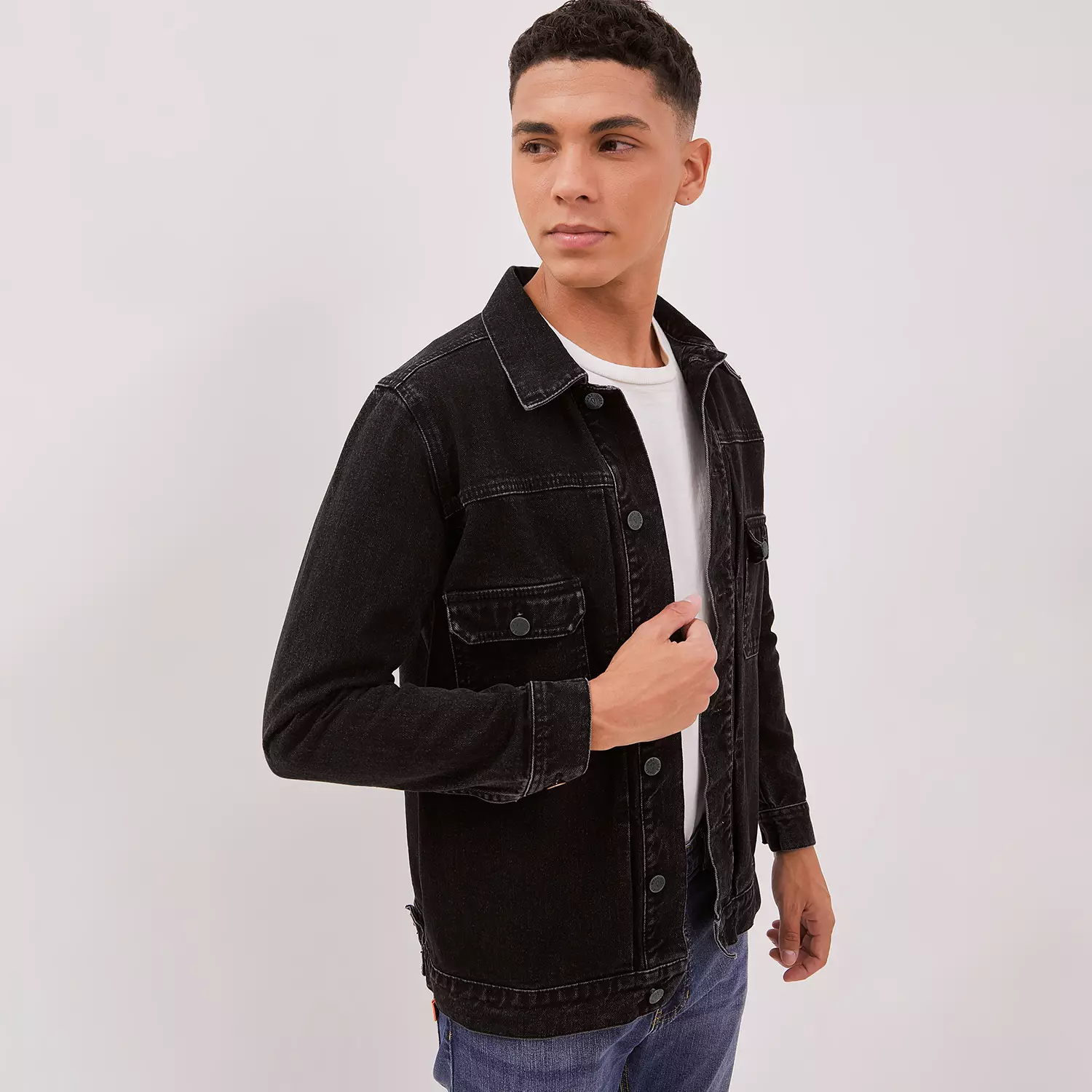 DUST Jaket Denim Shaka All Black (DM.6115)