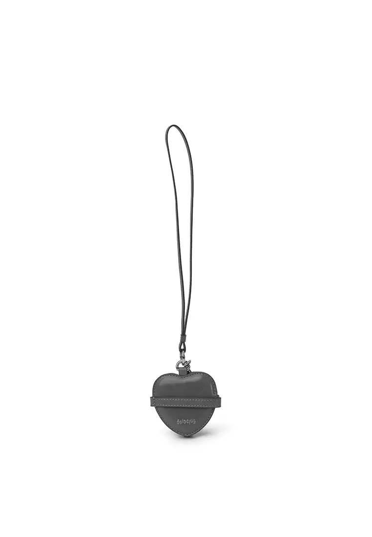 Heart Mirror Charm - Dark Grey