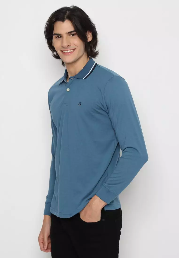 Matsuda Kaos Polo Shirt Lengan Panjang Pria Kerah Kasuga