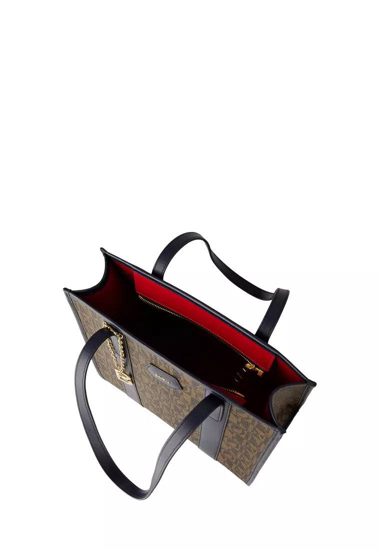 Bonia Navy Jolana Small Monogram Tote Bag