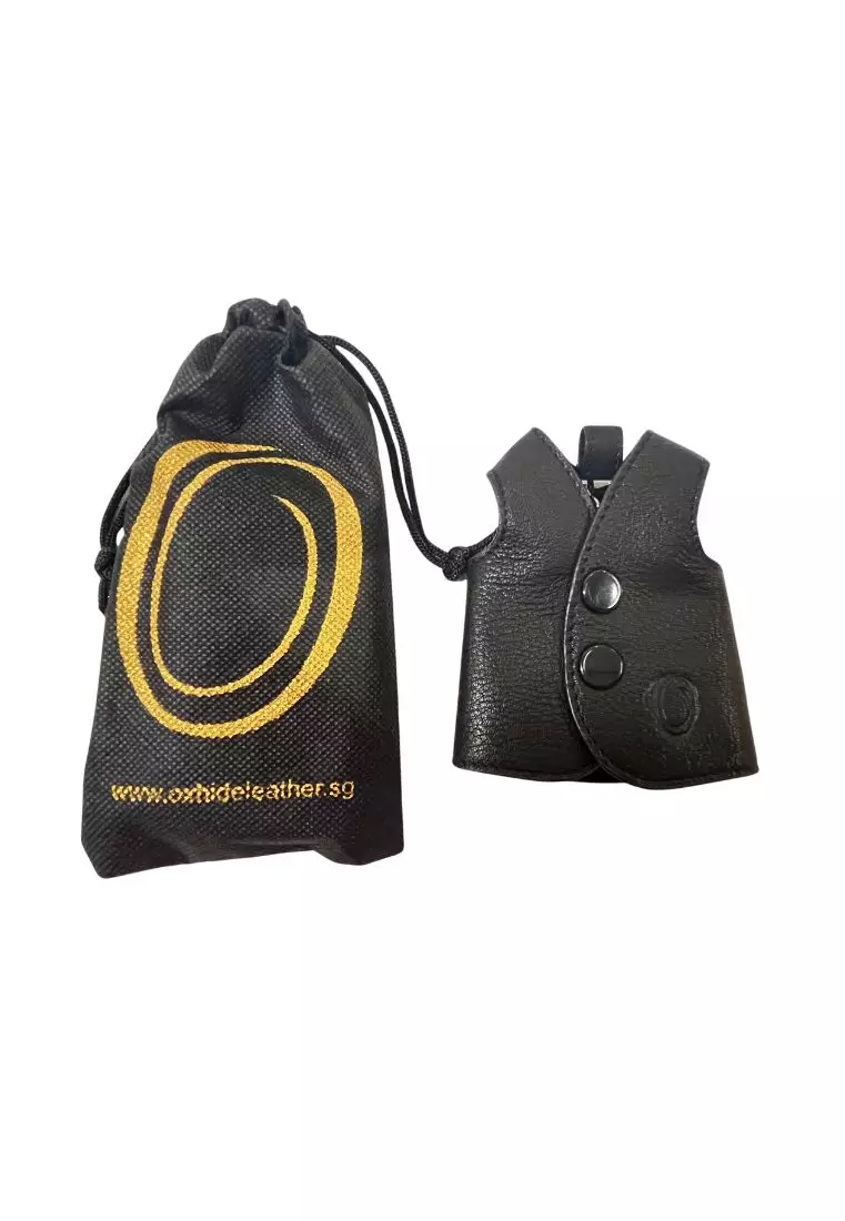 Key Wallet - Leather Key Pouch Black - J1005 Oxhide