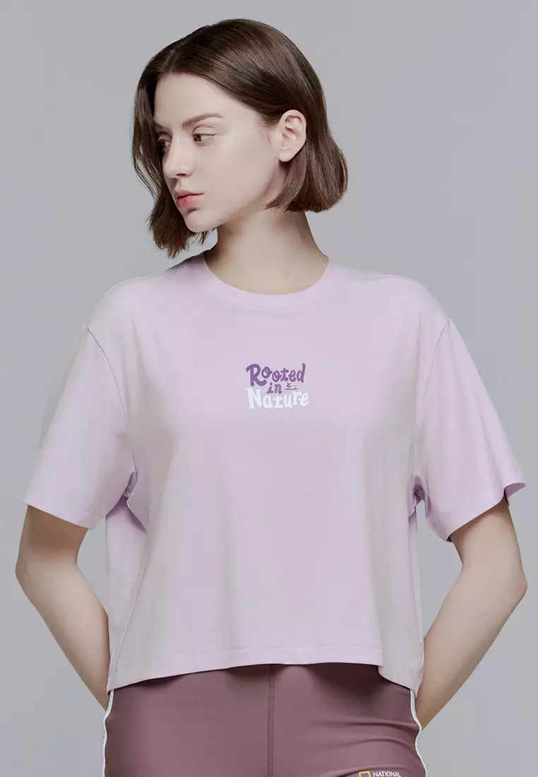 【NATIONAL GEOGRAPHIC】Women's Dryseal Graphic Crop T-Shirt National Geographic Women's Drysil Graphic Cropped Short