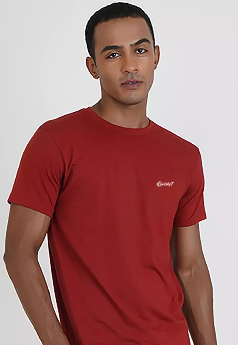 Buy QuirkyT Be Strong Back Maroon Cotton Short Sleeve Essential T