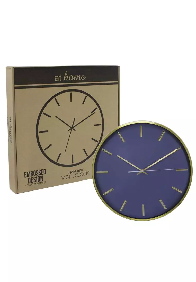 Buy At Home Deluxe Oman Blue Metal Wall Clock 2023 Online ZALORA