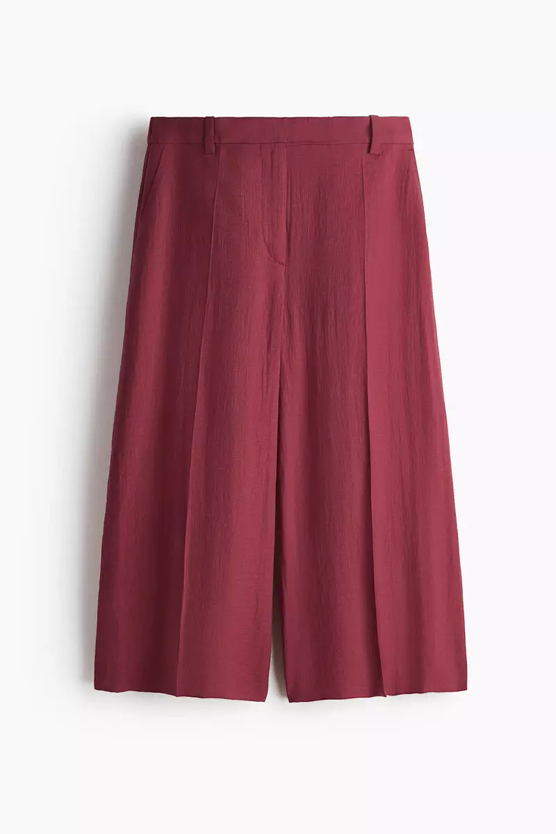 Tailored linen-blend culottes
