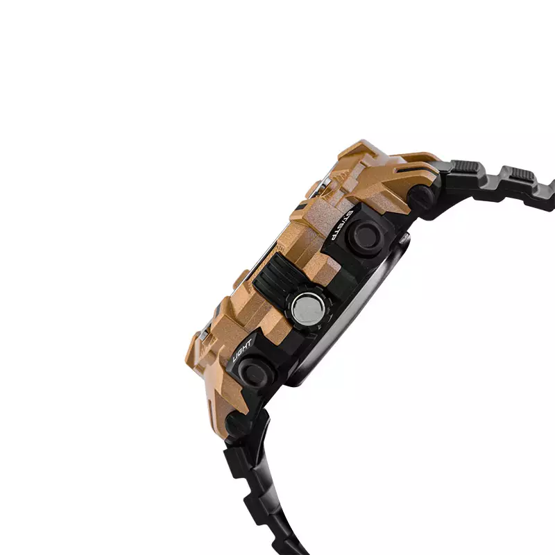 Jam Tangan Pria Q&Q Fashion GW88J006Y Men Digital Analog Dial Black Rubber Strap [No Box]