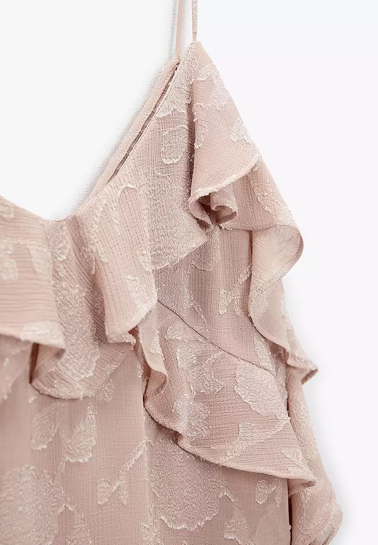 トップス Fit more frilled jacquard top size free ZARA Frill Jacquard Top 2025 | Buy ZARA Online | ZALORA Hong