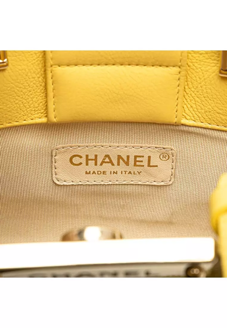 Pre-Loved Chanel Mini Calfskin Label Click Shopping Tote