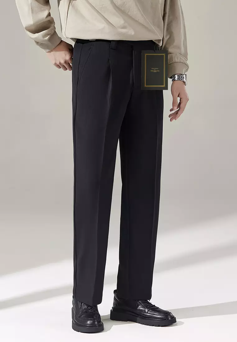 Adjustable Waist Buckle Suit Pants DF1017