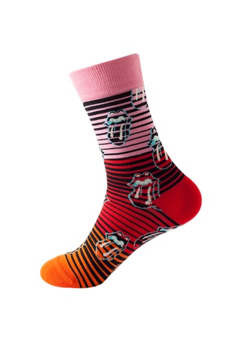 Kings Collection red Playful Tongue Pattern Cozy Socks (One Size) HS202267 42346AAE94E0C1GS_1