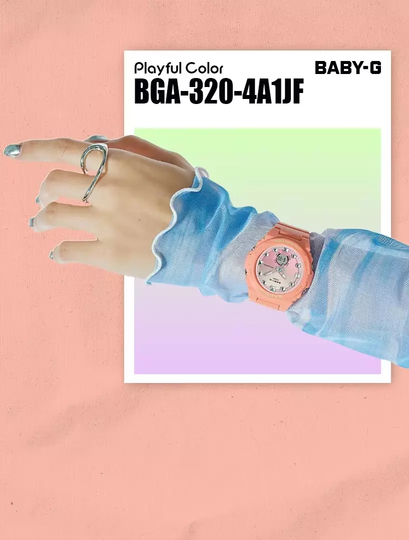 BABY-G Women BGA-320-4A1 Resin Soft Orange